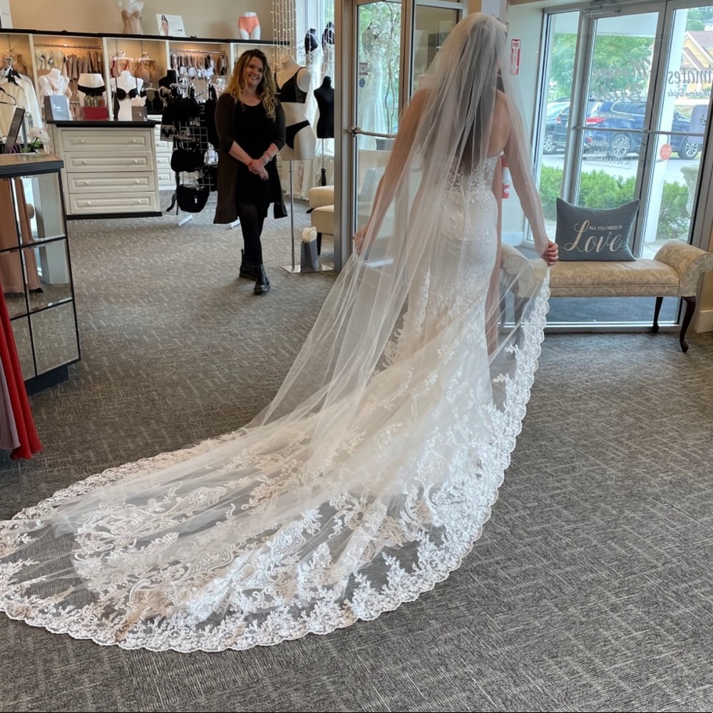Fit and flare Casablanca wedding gown